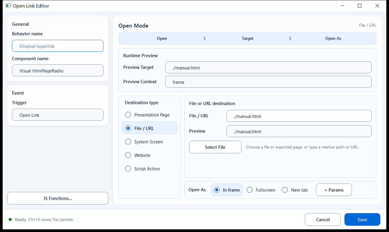 Open Link 的 File / URL 模式